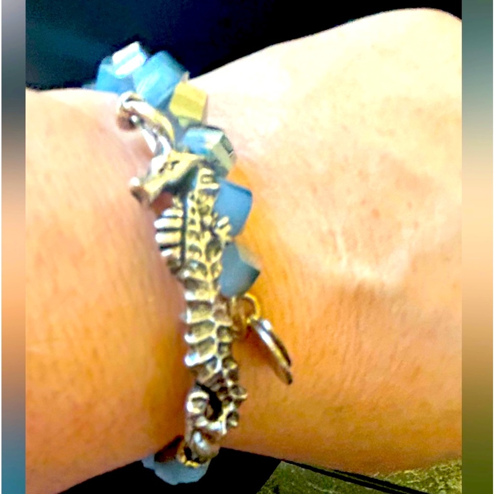 Alex & Ani Marina Seahorse Beaded Wrap Bracelet